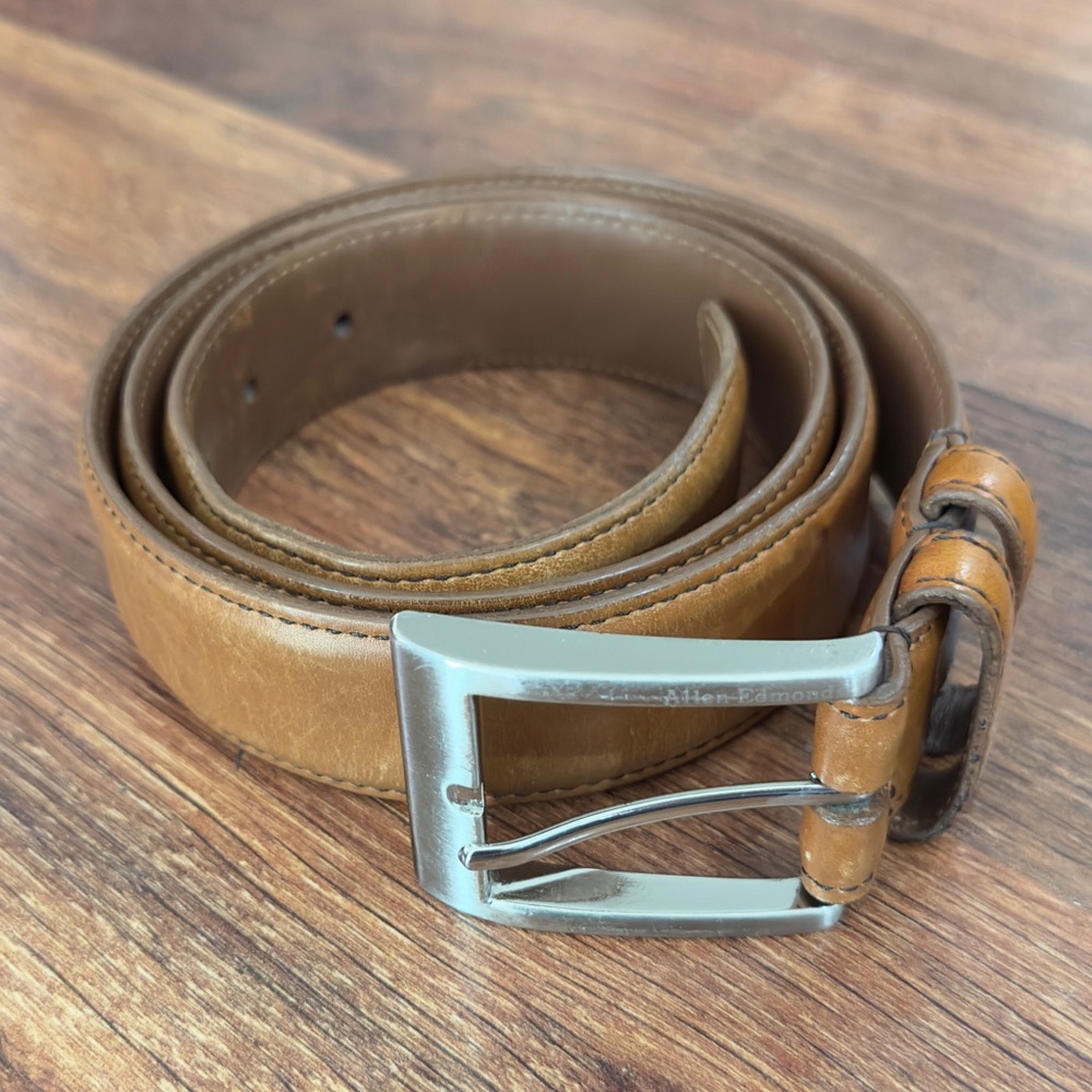 Allen Edmonds Brown Leather Wide Basic Dress Belt - image 2
